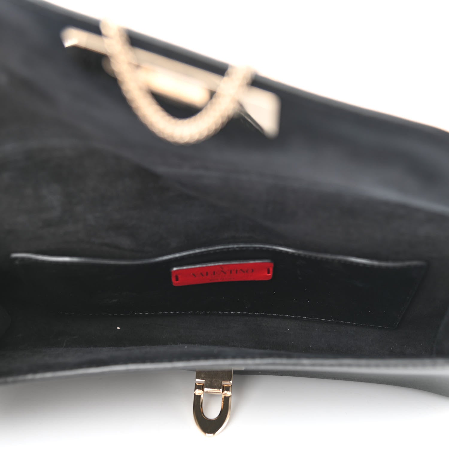 Valentino Garavani Vitello Demilune Chain Clutch Black 5 of 11