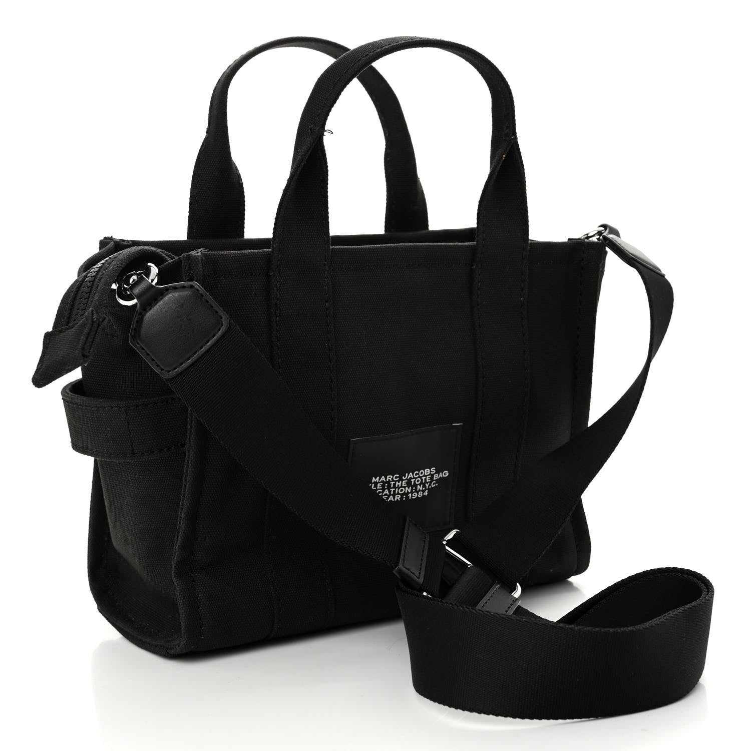 Marc Jacobs Cotton Canvas Small The Traveler Tote Bag Black 3 of 11