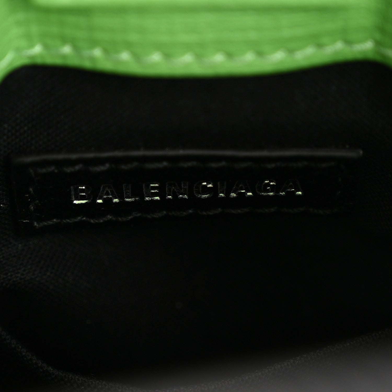 Balenciaga Squared Calfskin Logo Shopping Phone Holder Bag Light Green Fuchsia 6 of 10