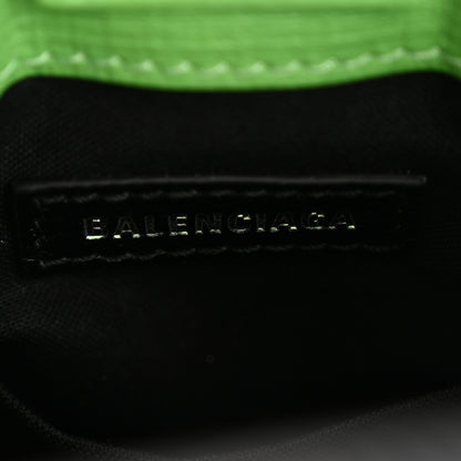 Balenciaga Squared Calfskin Logo Shopping Phone Holder Bag Light Green Fuchsia 6 of 10