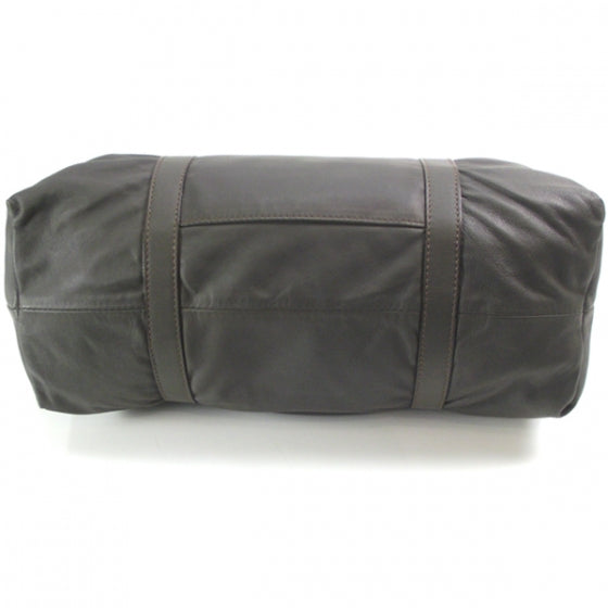Leather Draped Frame Bag Grey