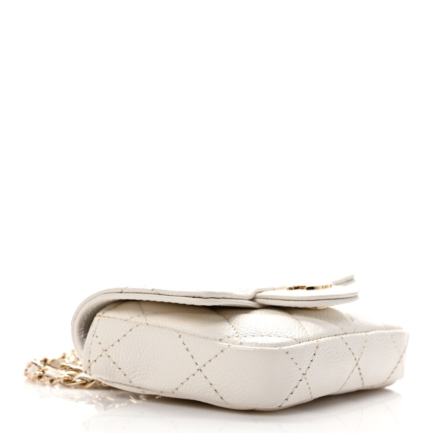 Chanel Caviar Quilted Mini Chain Belt Bag White 3 of 10
