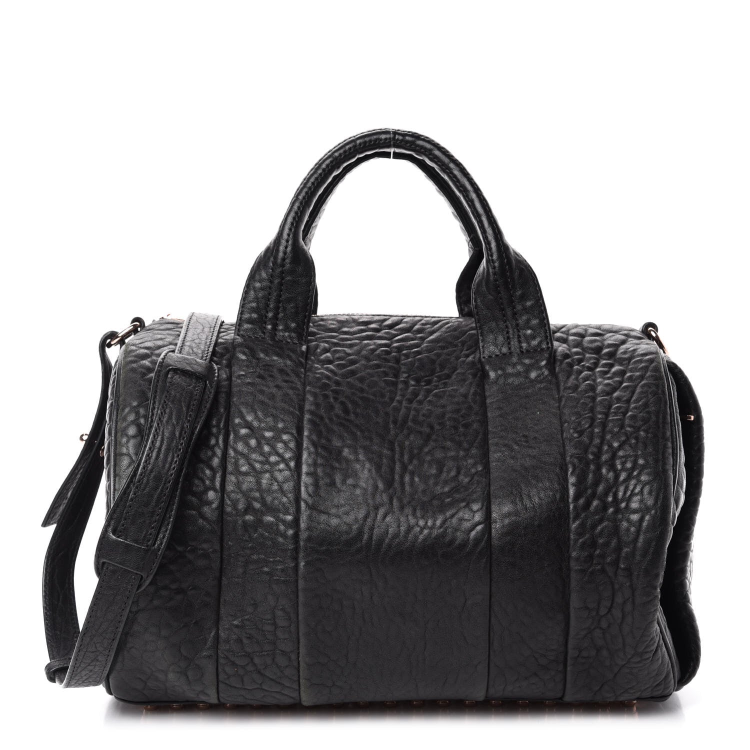 Alexander Wang Pebbled Lambskin Rocco Black Rose Gold Hardware 1 of 10