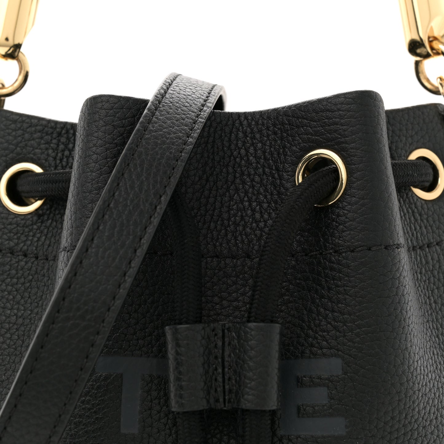 Grained Calfskin Mini The Bucket Bag Black