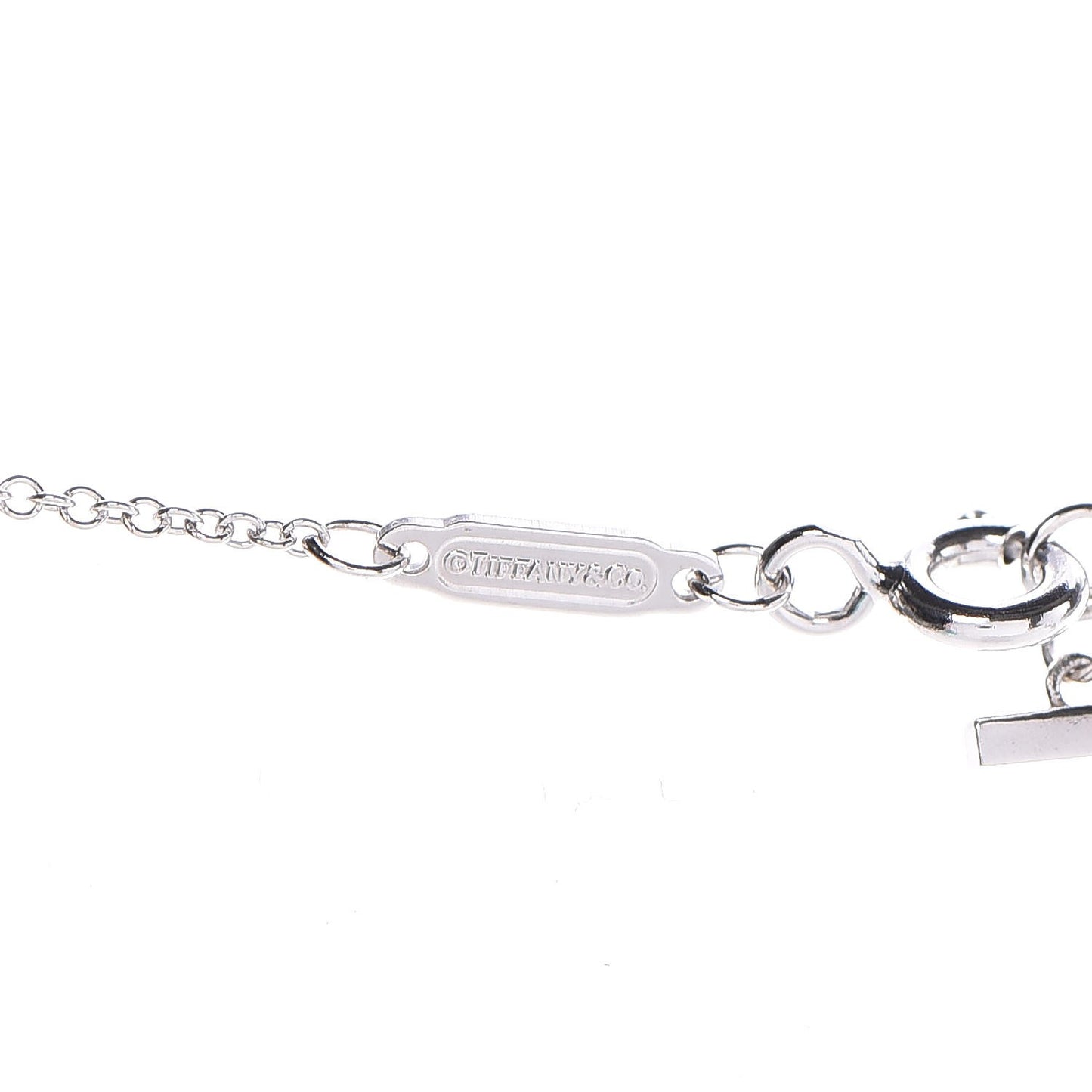 18K White Gold Diamond T Smile Pendant Necklace