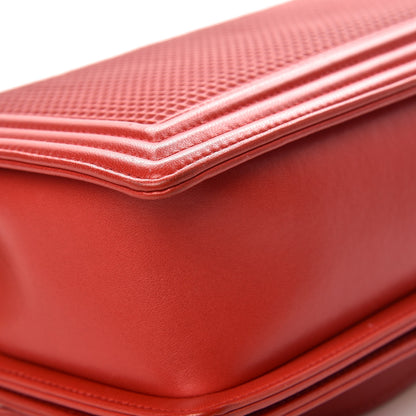 Chanel Lambskin Embossed New Medium Boy Cube Flap Red 8 of 11