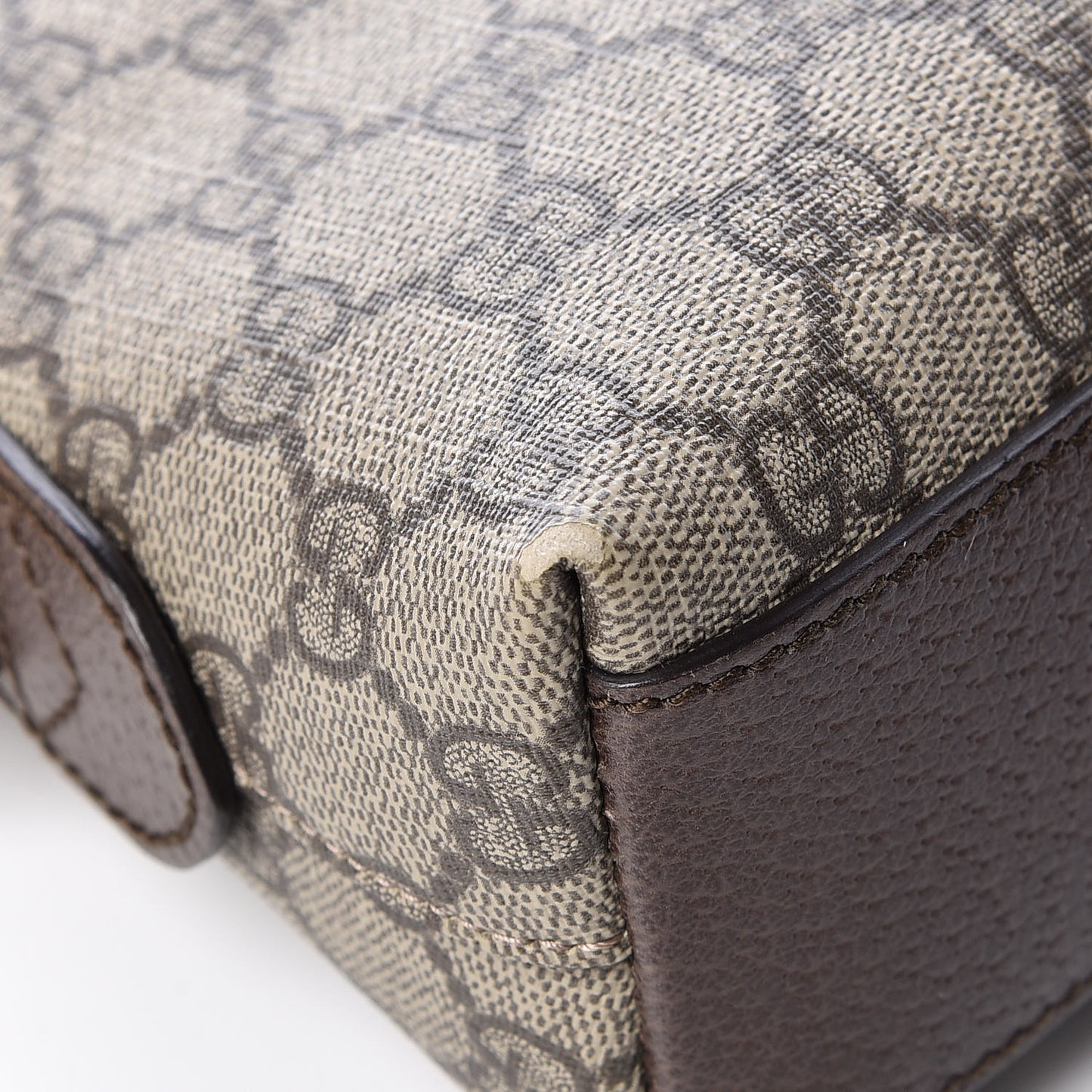 GG Supreme Monogram Textured Dollar Calfskin Web Small Ophidia Dome Shoulder Bag Beige Ebony New Acero