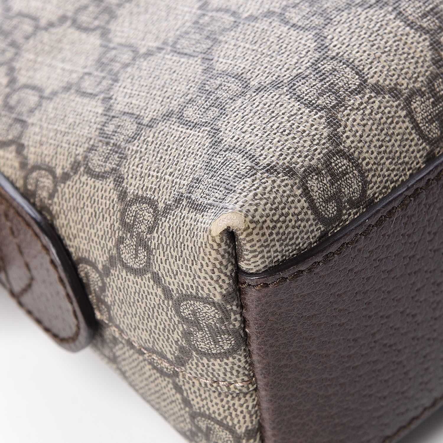 Gucci GG Supreme Monogram Textured Dollar Calfskin Web Small Ophidia Dome Shoulder Bag Beige Ebony New Acero 11 of 13