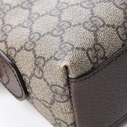 Gucci GG Supreme Monogram Textured Dollar Calfskin Web Small Ophidia Dome Shoulder Bag Beige Ebony New Acero 11 of 13