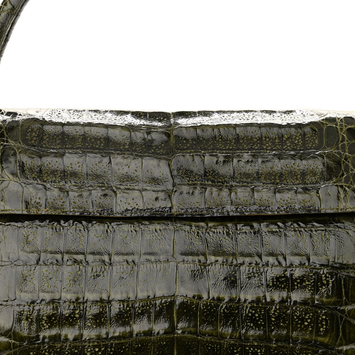 Crocodile Double Handle Satchel Green