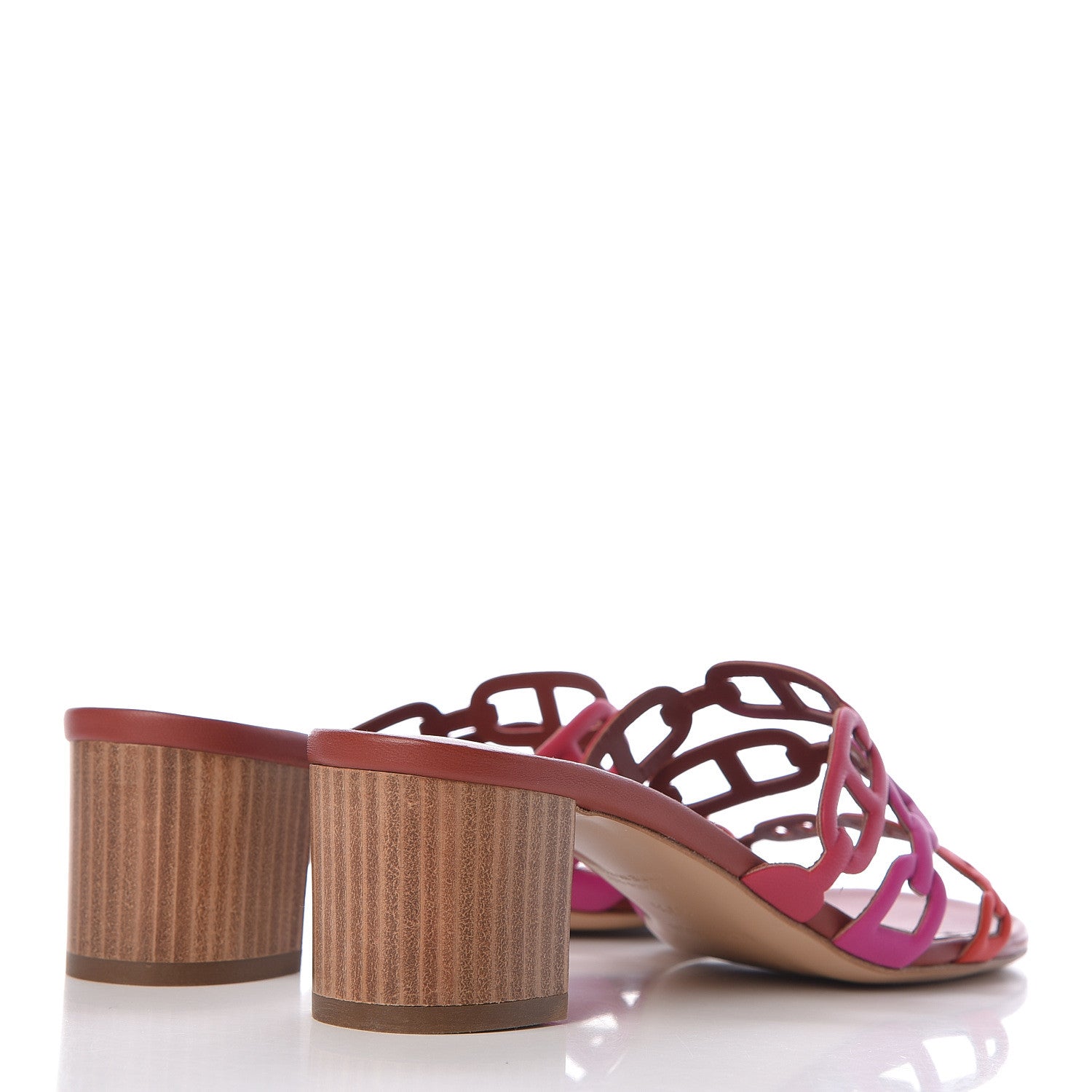 Hermes Nappa Tandem Sandals 37.5 Rouge Azalee 4 of 9