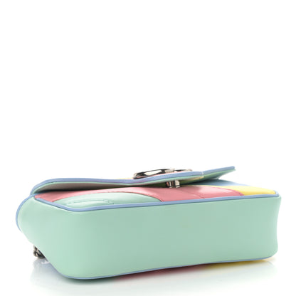 Gucci Calfskin Matelasse Diagonal Super Mini GG Marmont Shoulder Bag Multicolor Pastel 4 of 11