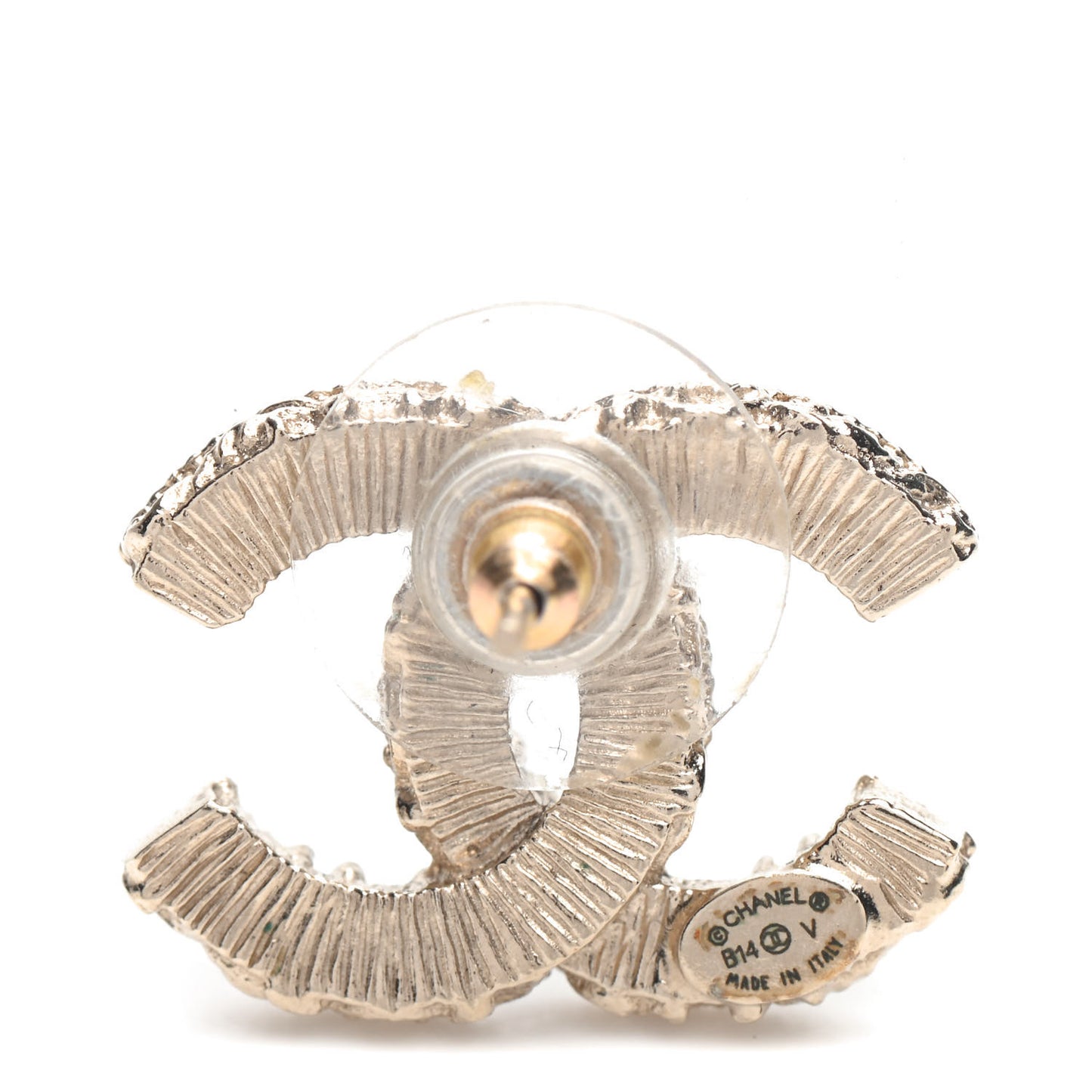 Enamel CC Baroque Earrings Black Gold