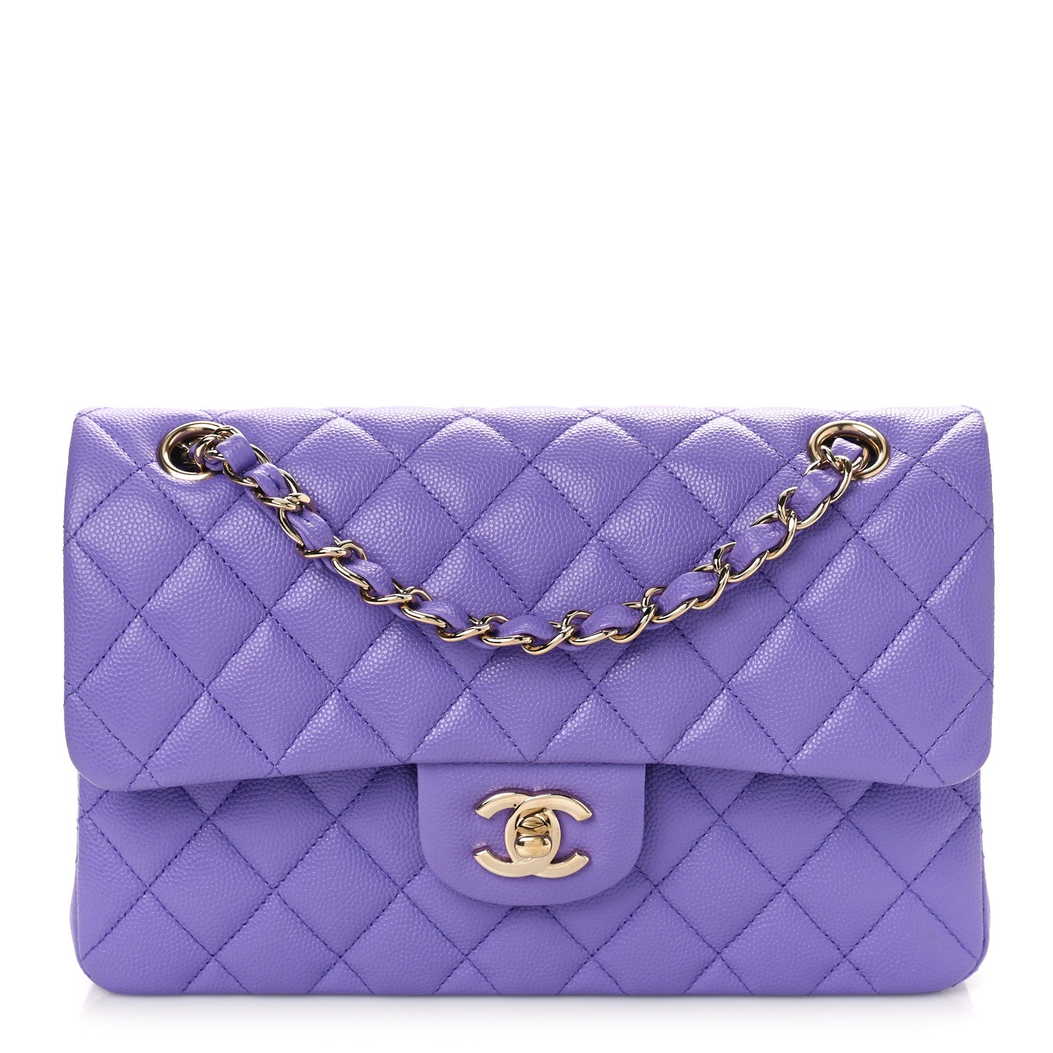 Chanel Caviar Quilted Small Double Flap Purple 1 of 9