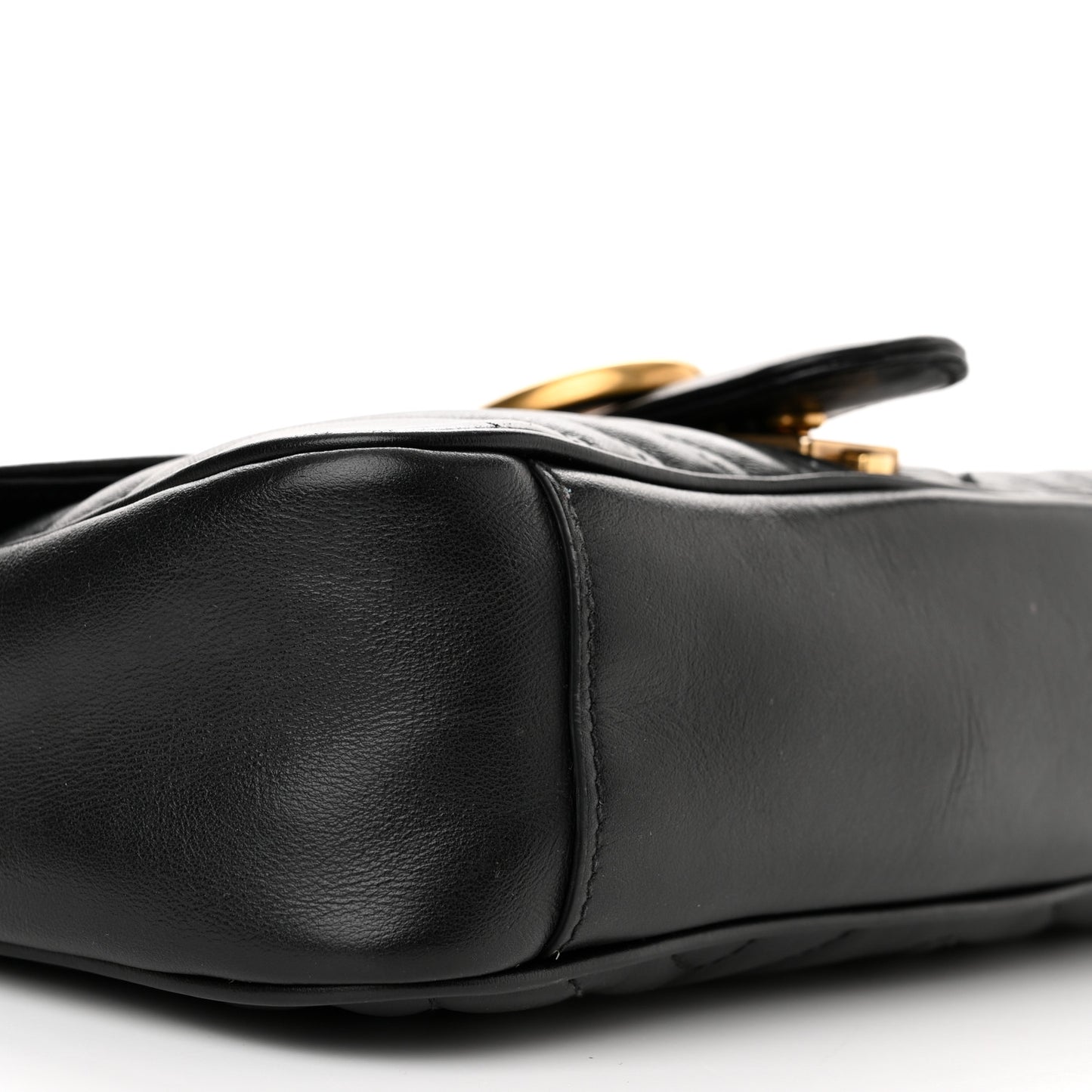 Calfskin Matelasse Small GG Marmont Shoulder Bag Black