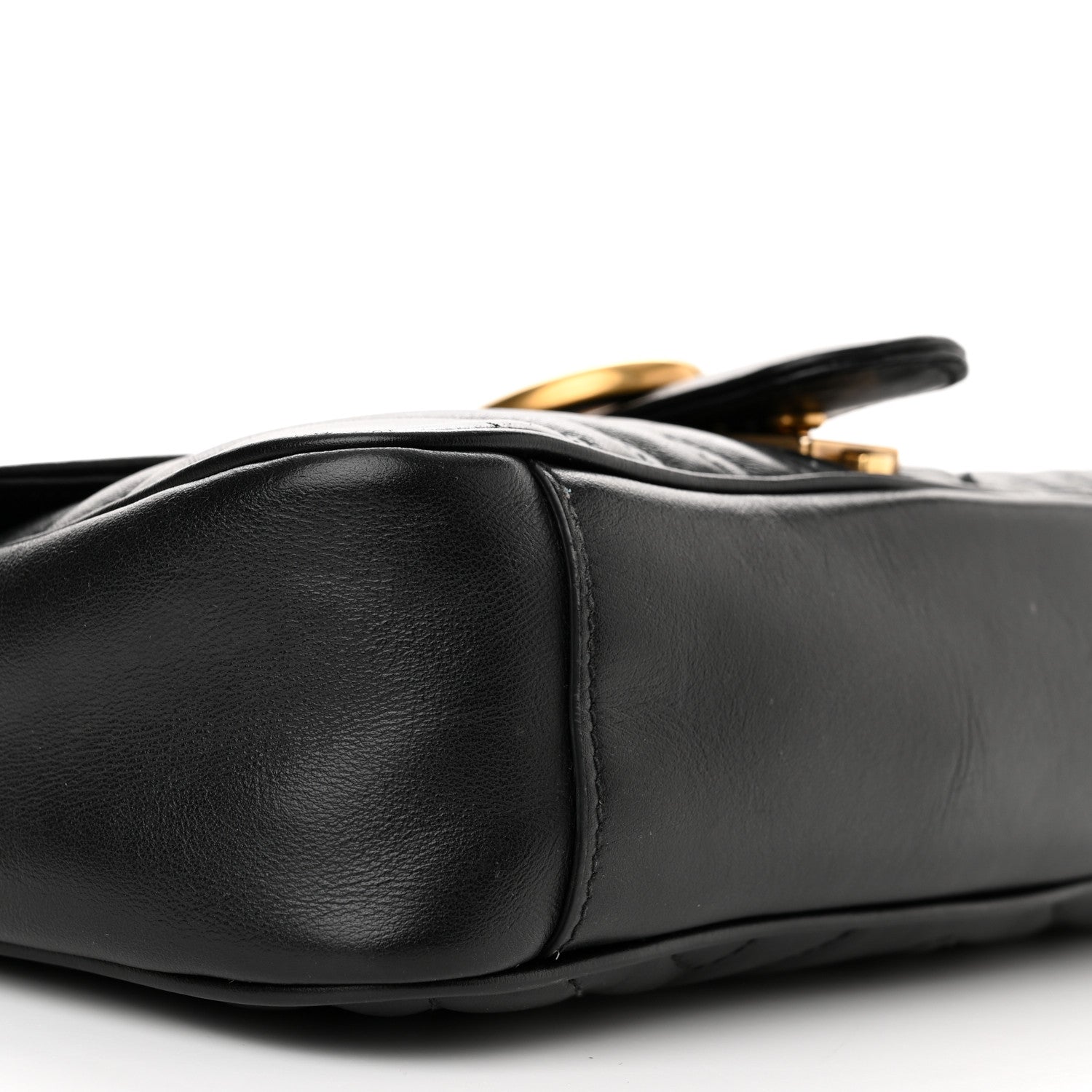 Gucci Calfskin Matelasse Small GG Marmont Shoulder Bag Black 9 of 13