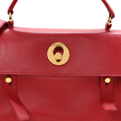 Saint Laurent Calfskin Canvas Small Muse Two Red 8 of 10