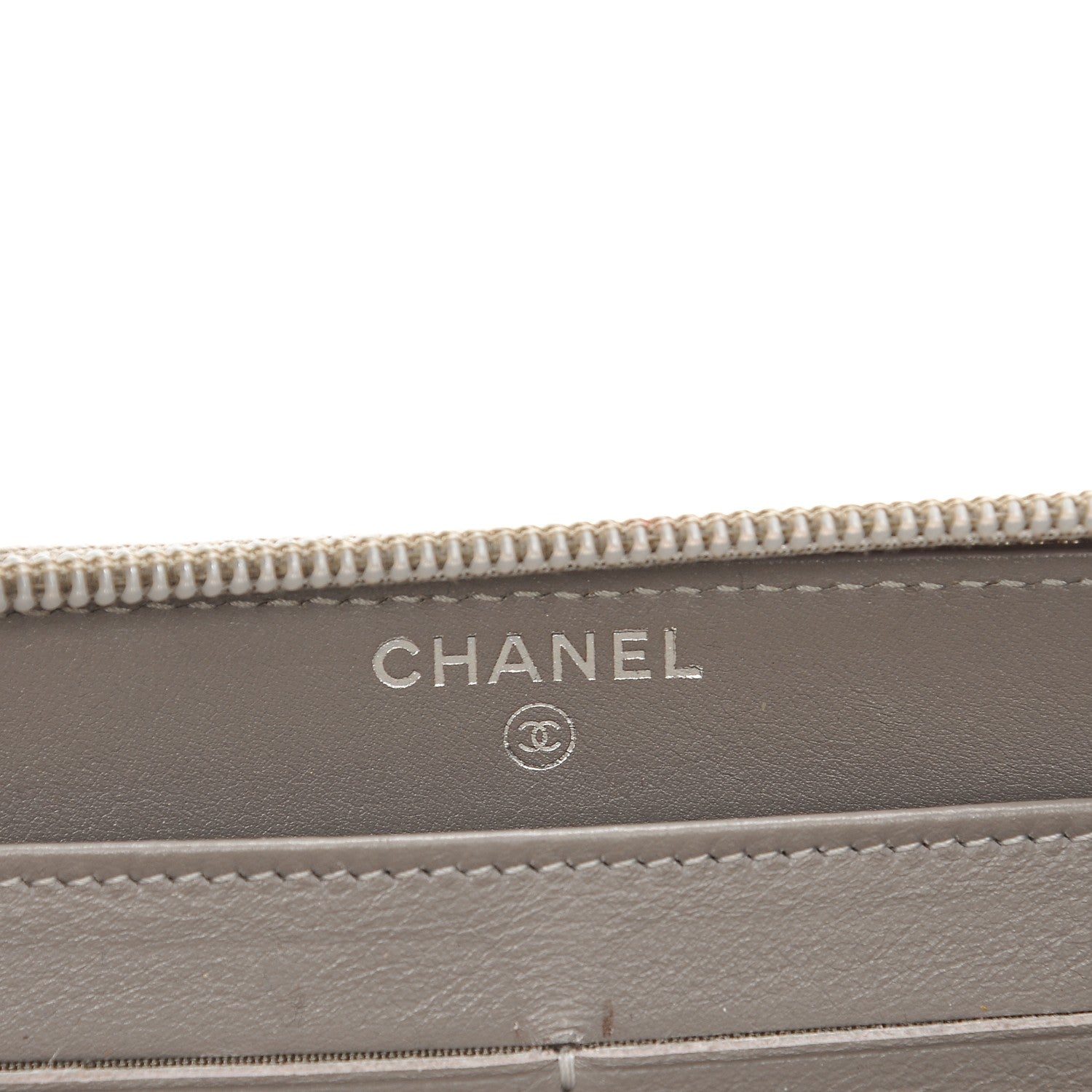 Chanel Caviar Large Timeless CC Gusset Zip Around Wallet Light Gray 6 of 14