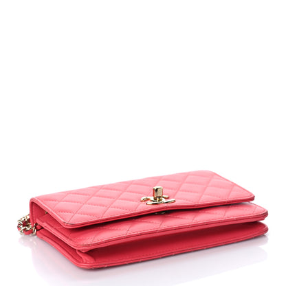 Chanel Lambskin Quilted Trendy CC Wallet On Chain WOC Pink 4 of 20