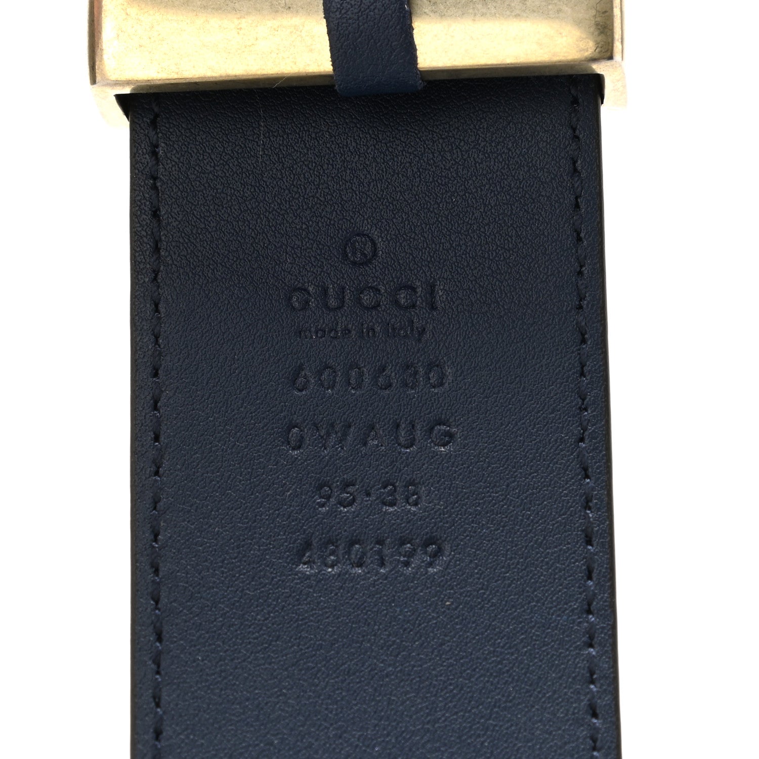 Gucci Calfskin Ceramic Glass Double G 40mm Belt 95 38 Navy Multicolor 5 of 5