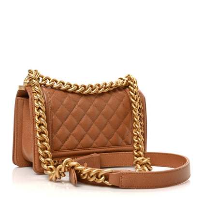 Chanel Caviar Quilted Small Chain Around Boy Flap Dark Beige 3 of 9