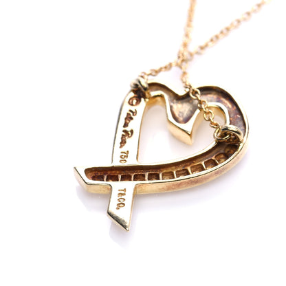 Tiffany 18K Yellow Gold Diamond Large Paloma Picasso Loving Heart Pendant Necklace 5 of 7