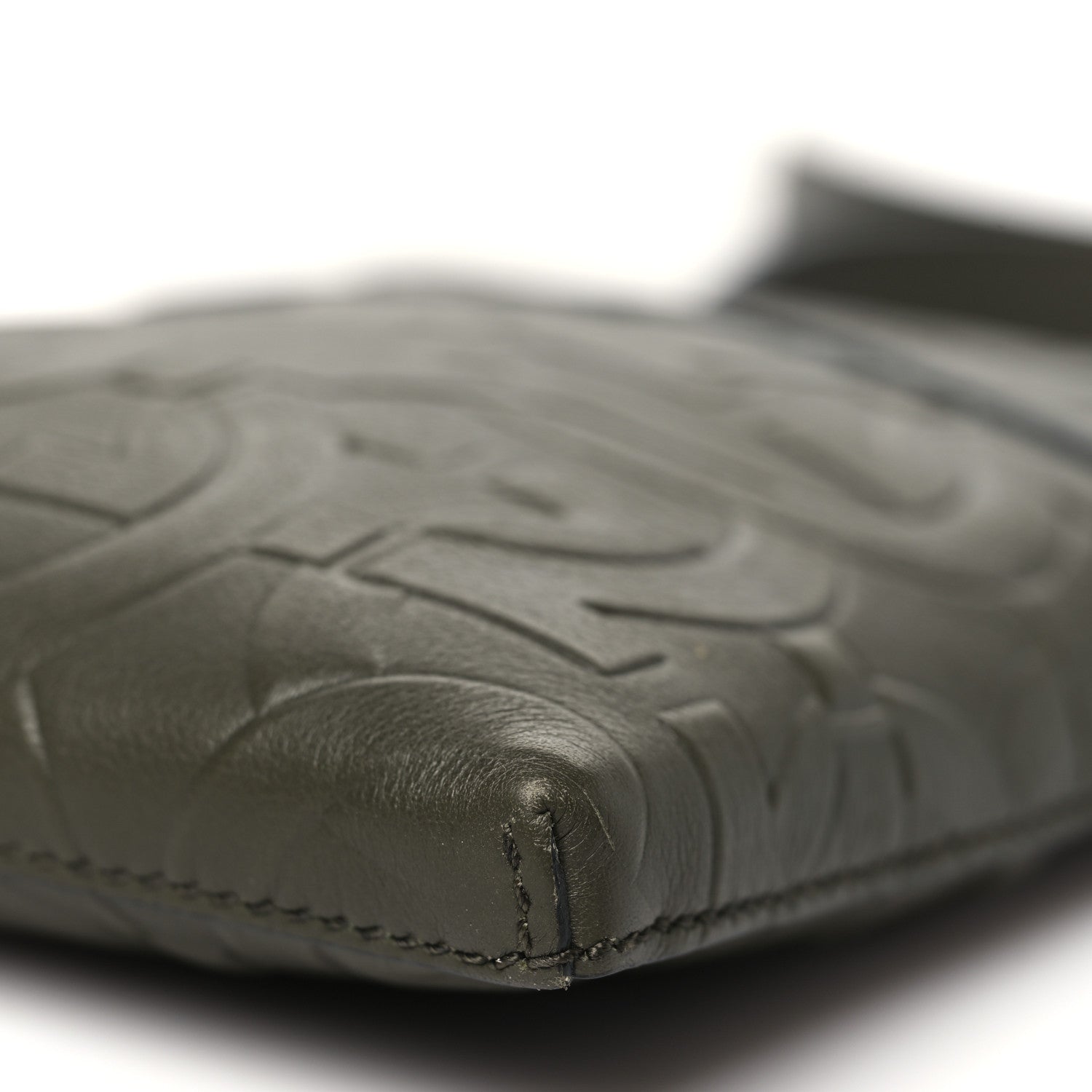 Salvatore Ferragamo Calfskin Embossed Gancini Crossbody Green 9 of 9