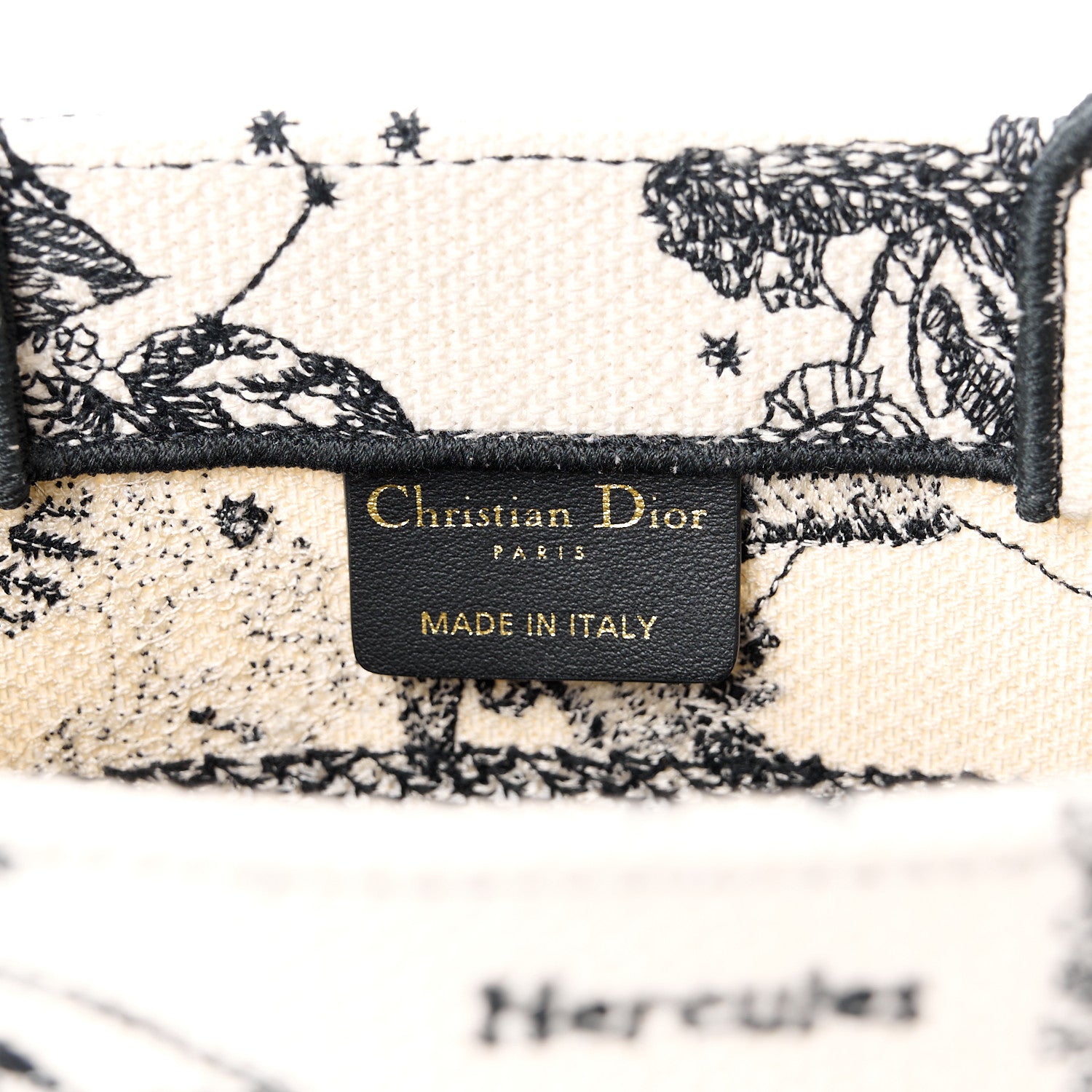 Christian Dior Canvas Embroidered Small Zodiac Toile De Jouy Book Tote Latte 6 of 12