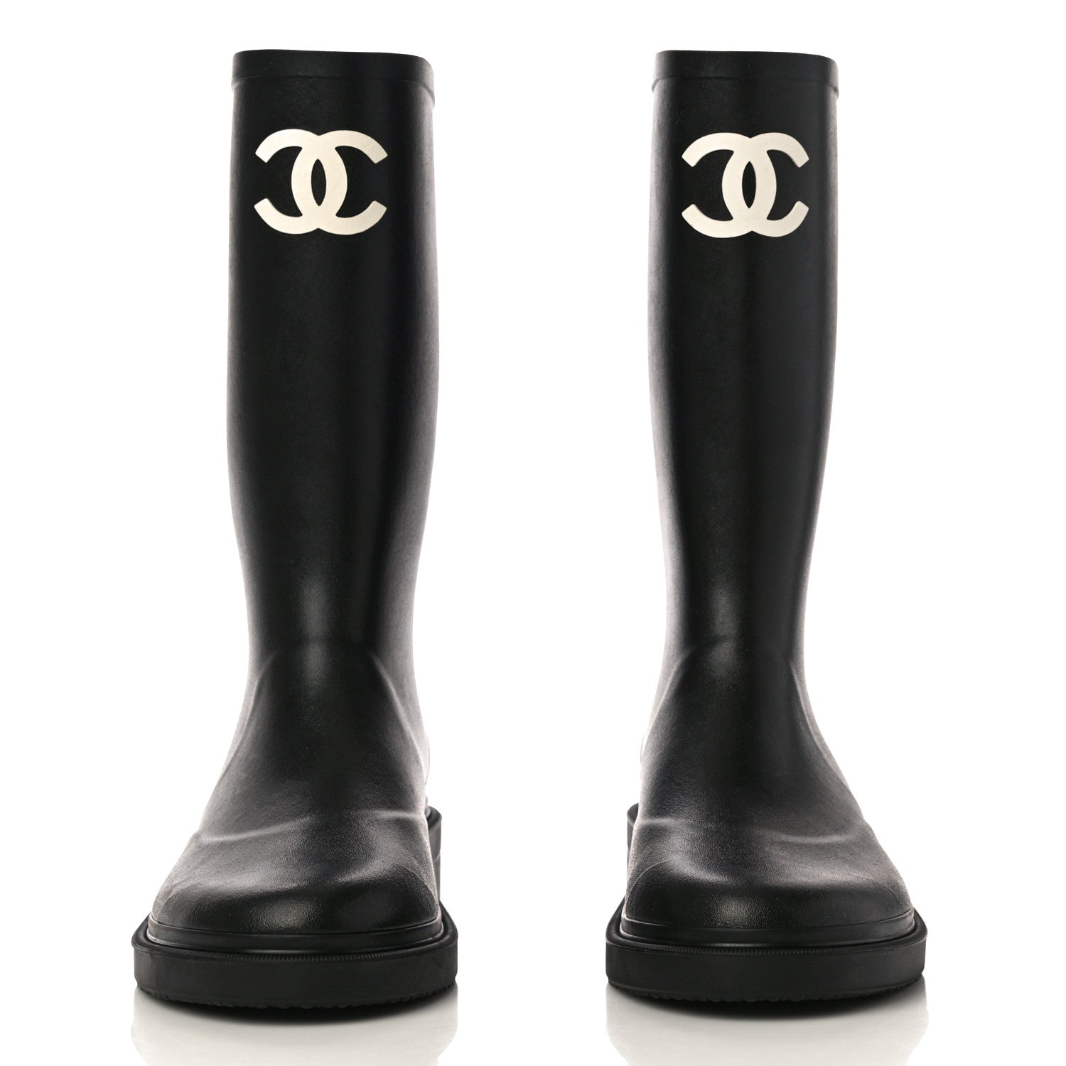 Chanel Caoutchouk CC High Boots 39 Black 2 of 10