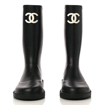 Chanel Caoutchouk CC High Boots 39 Black 2 of 10