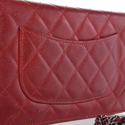Chanel Caviar Quilted Wallet on Chain WOC Red 9 of 18