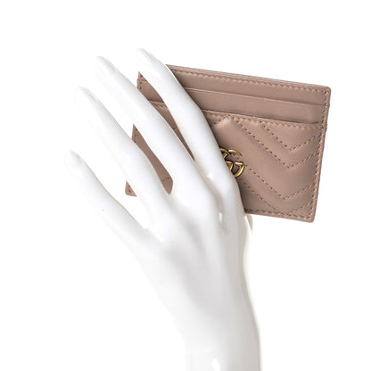 Gucci Calfskin Matelasse GG Marmont Card Holder Porcelain Rose 2 of 7
