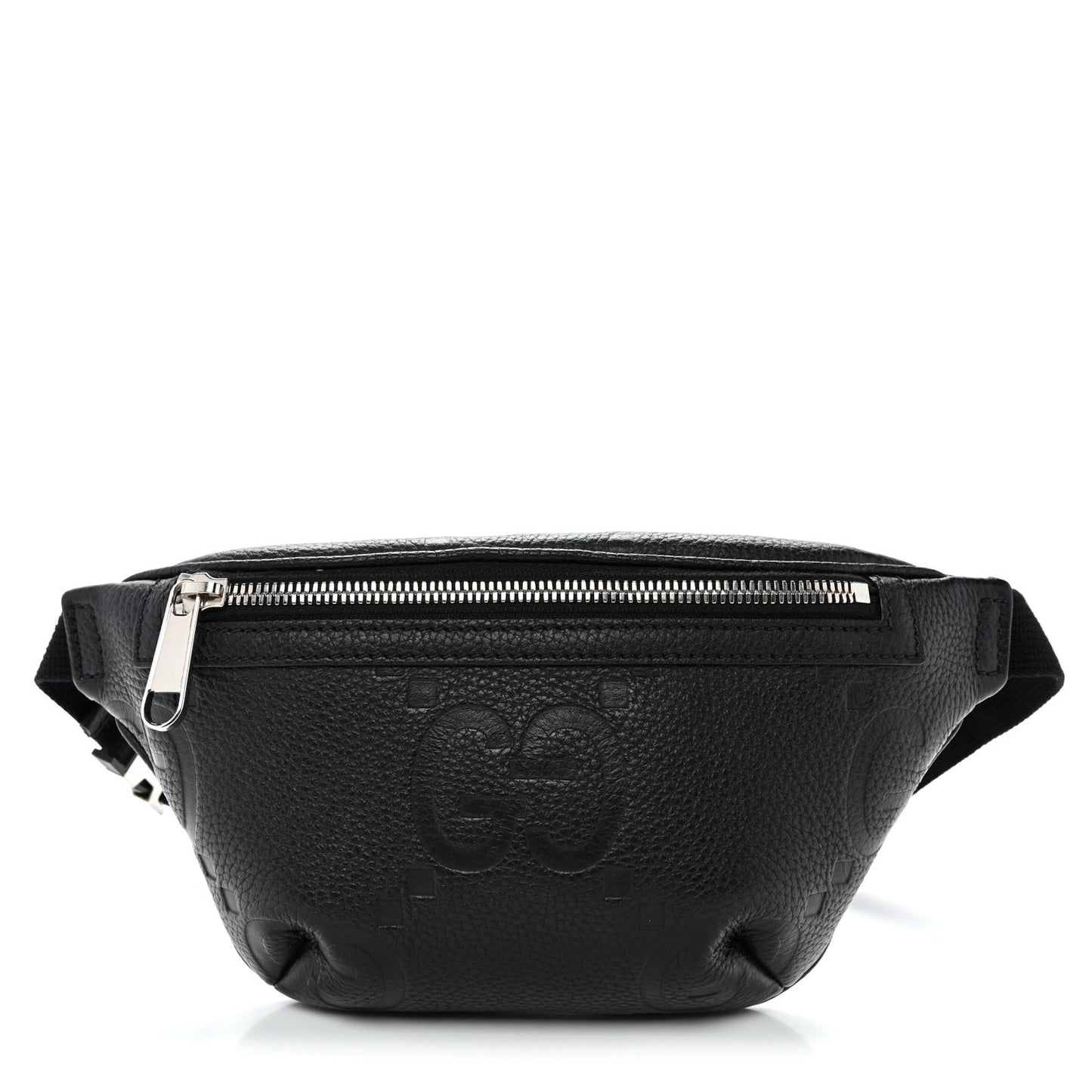 Piuma Calfskin Jumbo GG Embossed Small Belt Bag Black