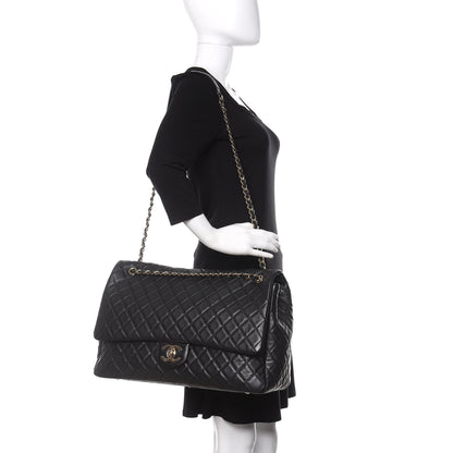 Chanel Calfskin Quilted XXL Travel Flap Bag Black 3 of 11
