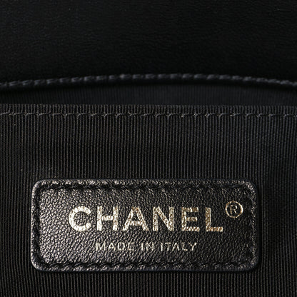 Chanel Velvet Chevron Quilted Small Boy Flap Black 6 of 9