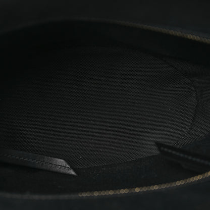 Prada Wicker Canvas Shoulder Bag Black 6 of 16