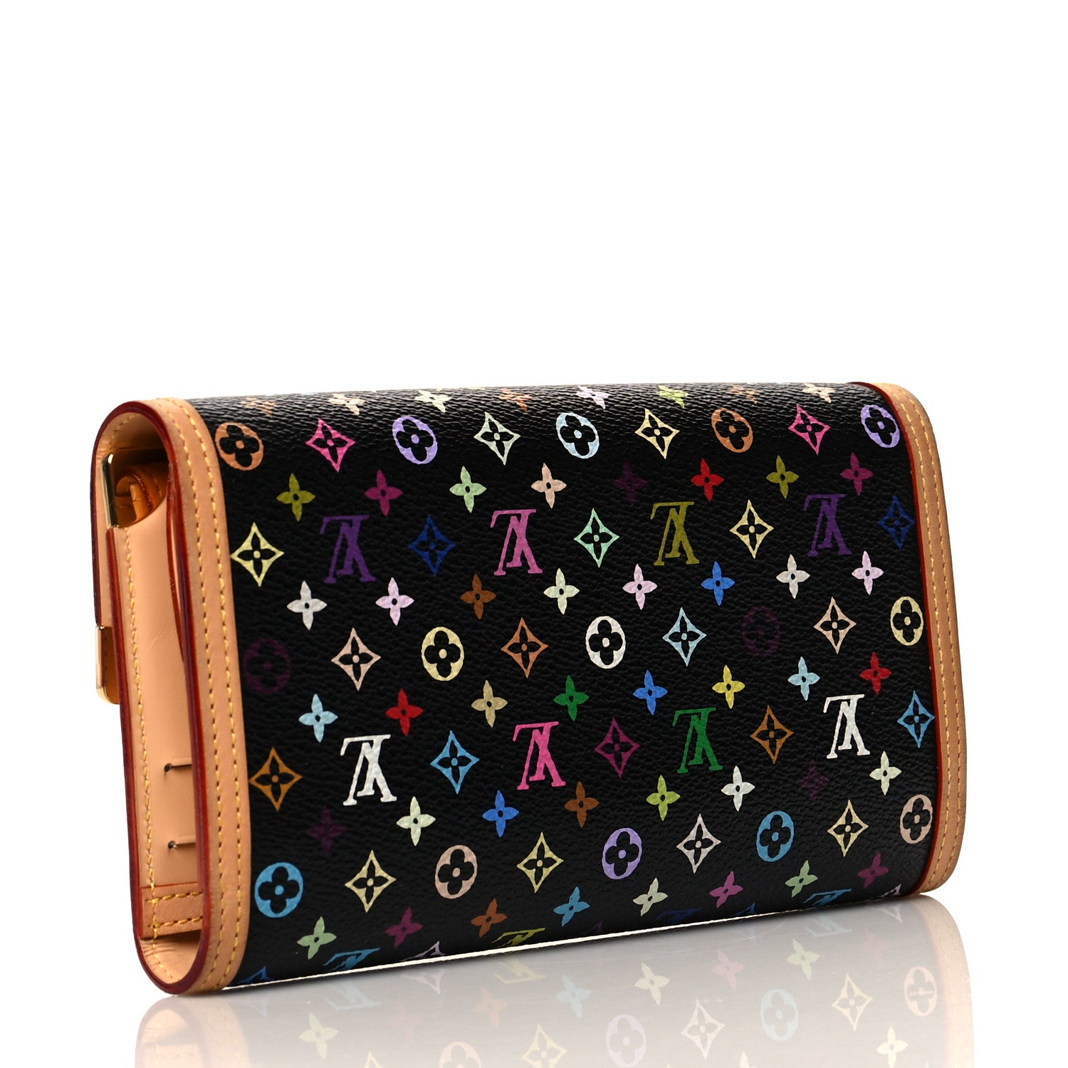 Louis Vuitton Monogram Multicolor Porte Tresor International Wallet Black 3 of 12