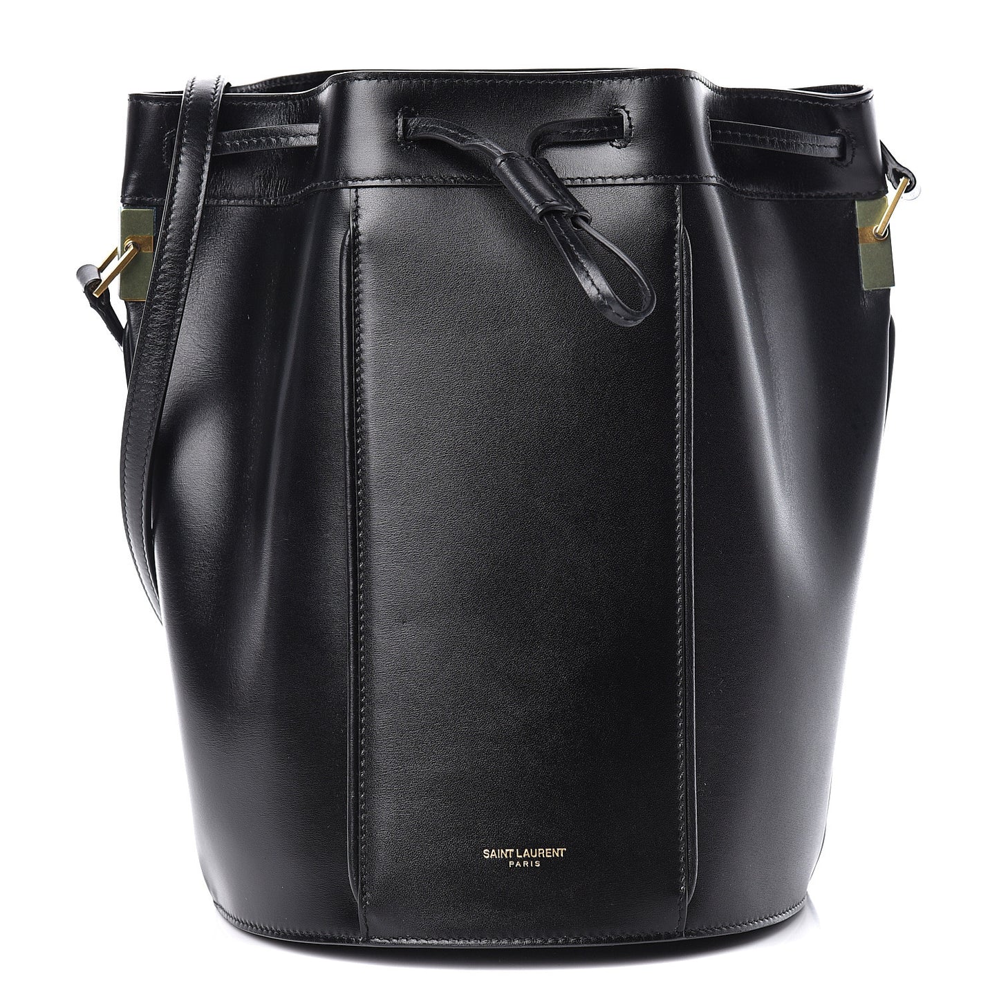Smooth Calfskin Medium Talitha Bucket Bag Black
