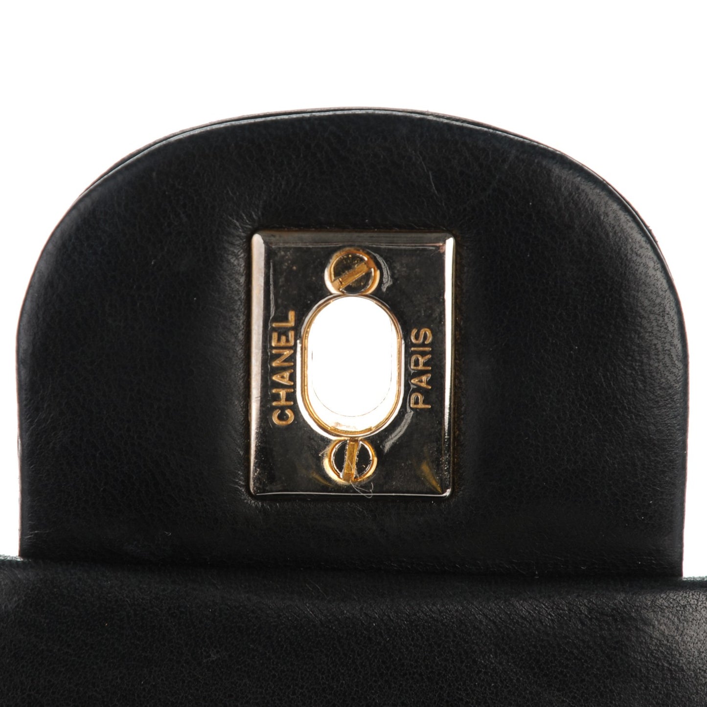 Lambskin Quilted Medium Double Flap Black