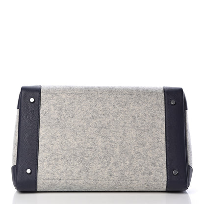 Hermes Togo Todoo Feutre HAC Birkin 40 Gris Clair Bleu Nuit 6 of 32