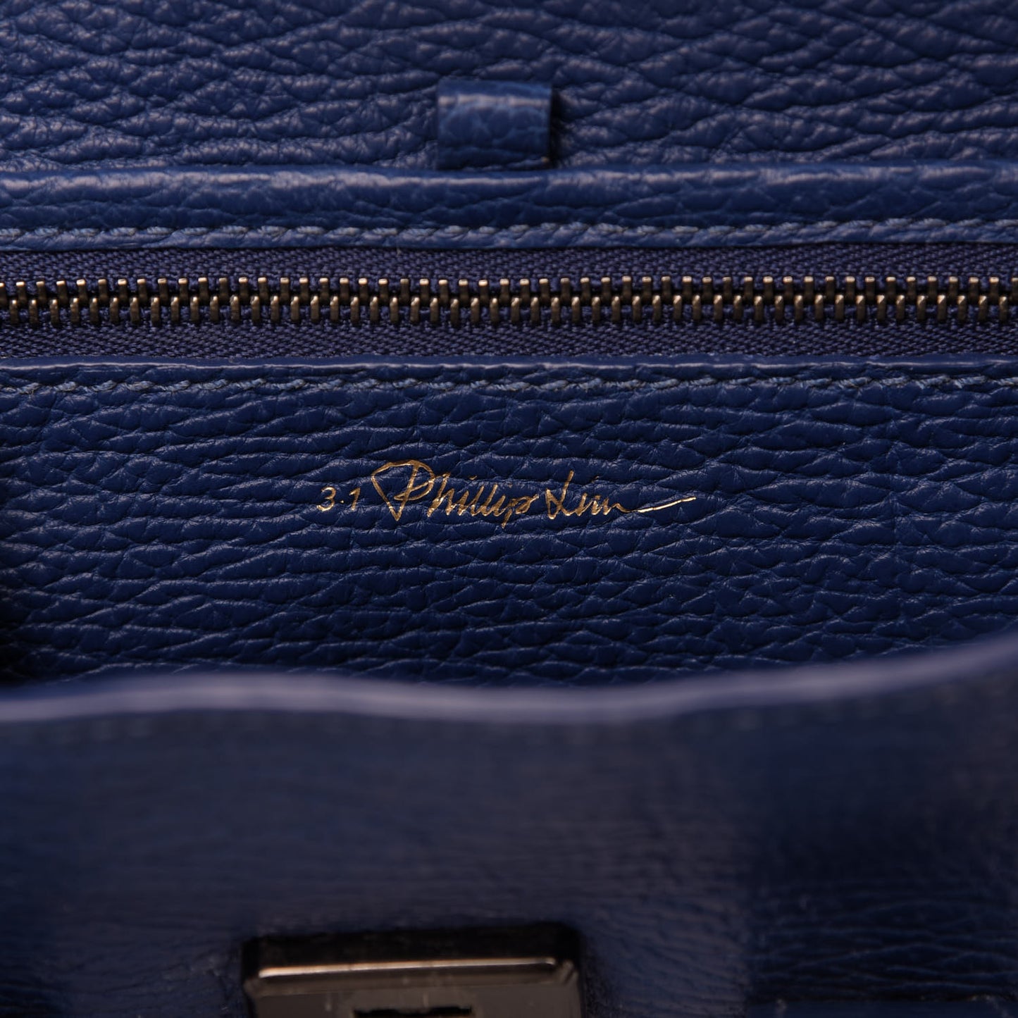 3.1 Textured Calfskin Mini Pashli Satchel Cobalt
