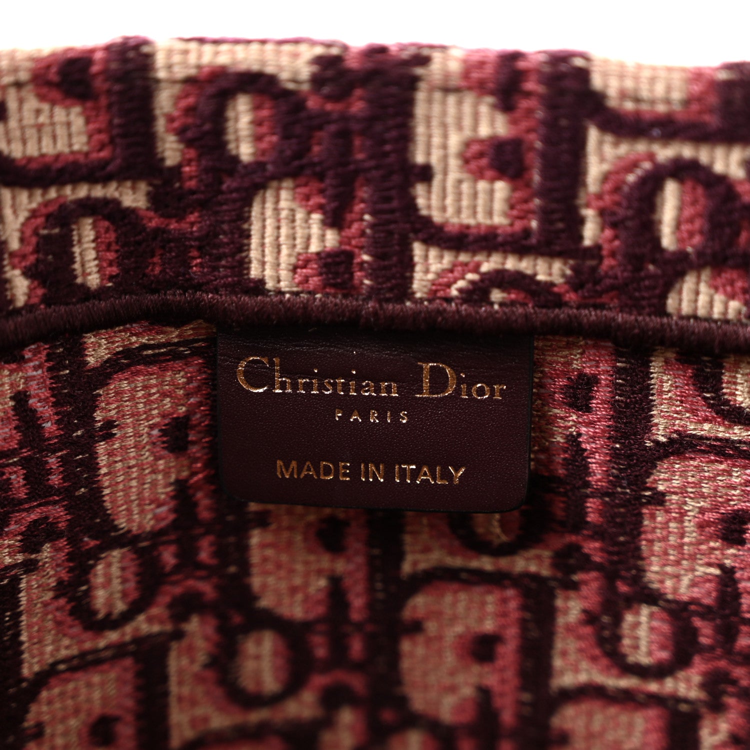 Christian Dior Oblique Large Book Tote Burgundy Multicolor 6 of 11