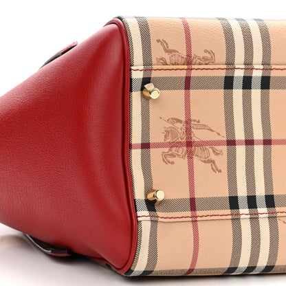 Burberry Haymarket Check Small Canterbury Tote Military Red 8 of 9