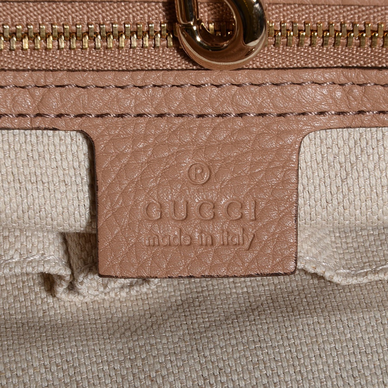 Gucci Pebbled Calfskin Medium Soho Chain Shoulder Bag Rose Beige 6 of 9
