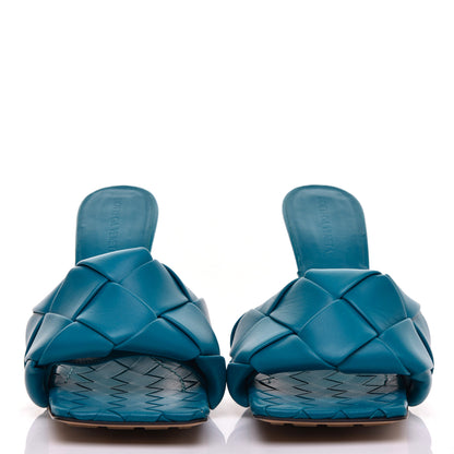 Bottega Veneta Nappa Maxi Intrecciato Lido 90mm Mule Sandals 39 Vintage Blue 2 of 8