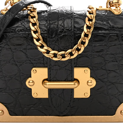 Prada Crocodile Micro Cahier Bag Black 9 of 12