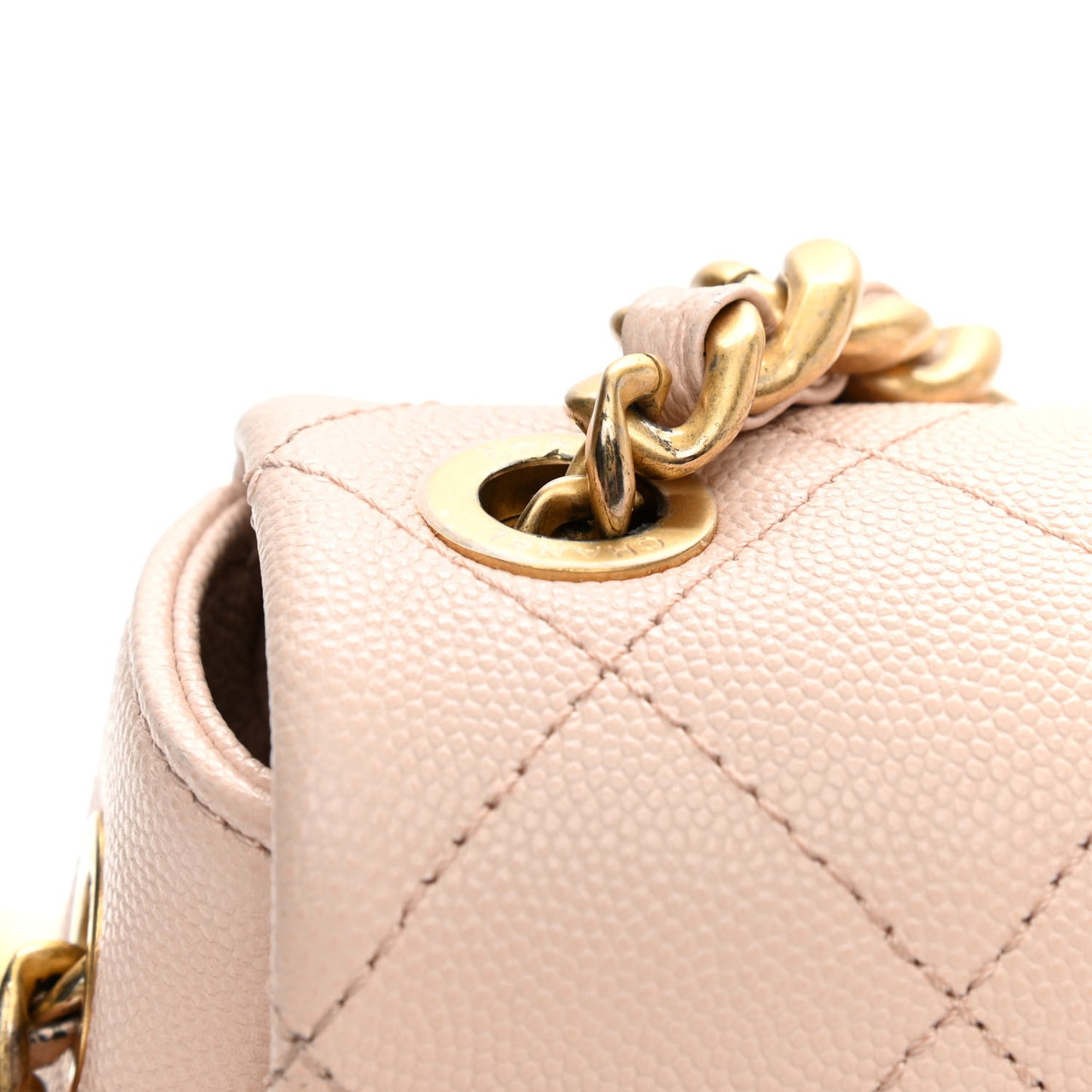 Caviar Quilted Medium Fashion Therapy Flap Beige