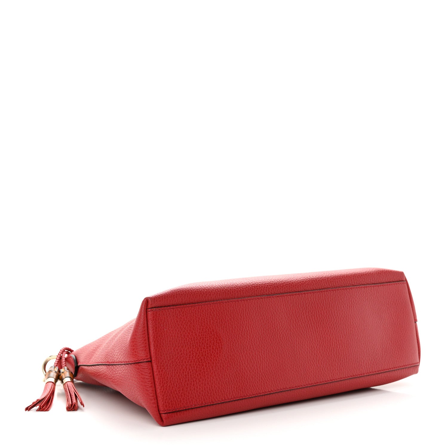 Gucci Calfskin Bamboo Tassel Top Handle Tote Red 4 of 12