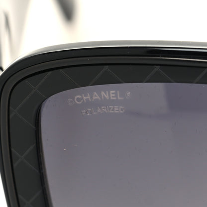 Chanel Acetate Polarized Rectangle Sunglasses 5395 Black 7 of 8