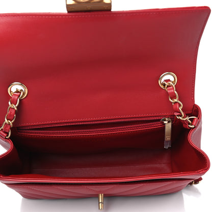 Chanel Calfskin Quilted Chevron In The City Bag Red 4 of 4
